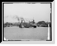 Historic Framed Print, Water front, Newport News, Va. - 3,  17-7/8" x 21-7/8"