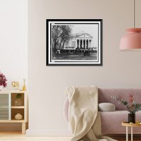 Historic Framed Print, The Lawn and the Rotunda, U. of Va.,  17-7/8" x 21-7/8"