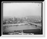 Historic Framed Print, Pittsburgh, Pa., from Mt. Washington - 2,  17-7/8" x 21-7/8"