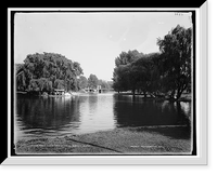 North end of lake in Public Garden, Boston, Vintage Poster