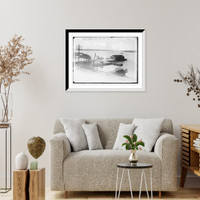 Historic Framed Print, Harbor, wharf where R.E. Peary will land, Sydney,  17-7/8" x 21-7/8"