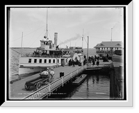 Historic Framed Print, Str. Islander at Frontenac wharf, Round Island, N.Y.,  17-7/8" x 21-7/8"