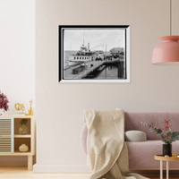 Historic Framed Print, Str. Islander at Frontenac wharf, Round Island, N.Y.,  17-7/8" x 21-7/8"