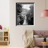 Historic Framed Print, Falls in Nay Aug Glen, Scranton, Pa.,  17-7/8" x 21-7/8"