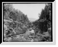 Historic Framed Print, Saco River looking down near Bemis, Crawford Notch, White Mountains,  17-7/8" x 21-7/8"