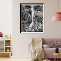 Historic Framed Print, Silver cascade, lower part, Crawford Notch, White Mountains,  17-7/8" x 21-7/8"