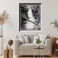 Historic Framed Print, Pearl cascade, Crawford Notch, White Mountains,  17-7/8" x 21-7/8"