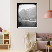Historic Framed Print, Profile Lake and Eagle Cliff, Franconia Notch, White Mountains,  17-7/8" x 21-7/8"
