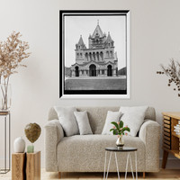 Historic Framed Print, Trinity Church, Boston, the porch and the tower,  17-7/8" x 21-7/8"