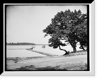 Historic Framed Print, Lake near the Castle, M.M.A., Orchard Lake, Michigan,  17-7/8" x 21-7/8"