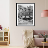 Old Corner Bookstore, first brick building in Boston Classic, Vintage Wall Art