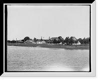 Historic Framed Print, Cottages at Grande Pointe, Harsens Isl'd., St. Clair River,  17-7/8" x 21-7/8"