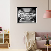 Historic Framed Print, Dining room of the Inn, Charlevoix-the-Beautiful,  17-7/8" x 21-7/8"