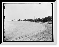 Historic Framed Print, Along the shore at Harbor Beach,  17-7/8" x 21-7/8"