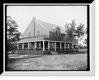 Historic Framed Print, Cottage of L.S. Trowbridge, Pointe aux Barques,  17-7/8" x 21-7/8"