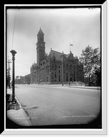 Historic Framed Print, Detroit post office,  17-7/8" x 21-7/8"