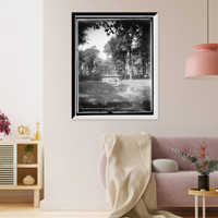 Historic Framed Print, Bridge in the woods, Belle Isle Park, Detroit,  17-7/8" x 21-7/8"