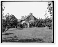 Log cabin, Palmer Park, Detroit, Historic Print