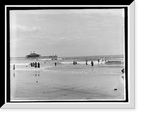 Historic Framed Print, In the surf at Old Orchard, Me. - 3,  17-7/8" x 21-7/8"