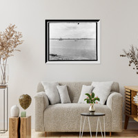 Historic Framed Print, Portland, Maine, from House Island,  17-7/8" x 21-7/8"