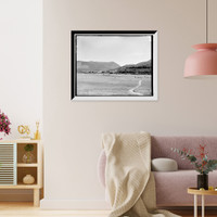 Historic Framed Print, Mount Pleasant golf links, Crawford Notch from tee no. 2,  17-7/8" x 21-7/8"