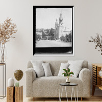 Historic Framed Print, [Church of St. Anne de Beaupre (upright), Quebec],  17-7/8" x 21-7/8"