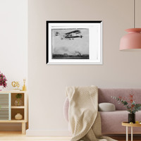 Historic Framed Print, R.P. Warner's aeroplane, in flight,  17-7/8" x 21-7/8"