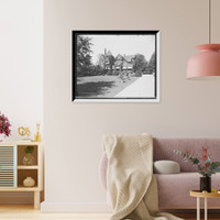 Historic Framed Print, Residence of Mrs. John Newberry, Grosse Pointe,  17-7/8" x 21-7/8"