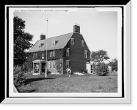 Historic Framed Print, Craddock House, oldest house in New England (1634), Medford, Mass.,  17-7/8" x 21-7/8"