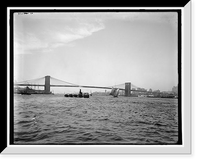 Historic Framed Print, [Brooklyn Bridge from up the river, New York],  17-7/8" x 21-7/8"