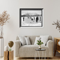 Historic Framed Print, Curling in Central Park, New York,  17-7/8" x 21-7/8"