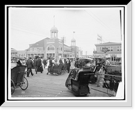 Historic Framed Print, Boardwalk and Steel Pier, Atlantic City,  17-7/8" x 21-7/8"