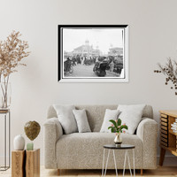 Historic Framed Print, Boardwalk and Steel Pier, Atlantic City,  17-7/8" x 21-7/8"