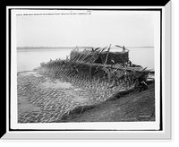 Revetment work on the Missouri River, weaving the mat, Cambridge, Mo, Antique Poster