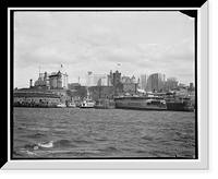 Historic Framed Print, New York's water-front at Staten Island ferry,  17-7/8" x 21-7/8"