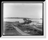 Historic Framed Print, The Harbor from Oceanic Hotel, Star Island, Isles of Shoals, N.H.,  17-7/8" x 21-7/8"