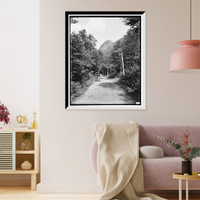 Historic Framed Print, Notch road and Eagle Cliff, Franconia Notch, White Mountains,  17-7/8" x 21-7/8"