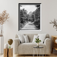 Historic Framed Print, Notch road and Eagle Cliff, Franconia Notch, White Mountains,  17-7/8" x 21-7/8"