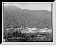 Historic Framed Print, Profile House and cottages from Eagle Cliff, Franconia Notch, White Mountains,  17-7/8" x 21-7/8"