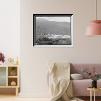 Historic Framed Print, Profile House and cottages from Eagle Cliff, Franconia Notch, White Mountains,  17-7/8" x 21-7/8"