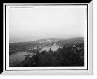 Lake Mohonk Mountain House from Sky Top path, N.Y, Antique Print