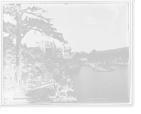 Lake Mohonk Mountain House from trail to Eagle Cliff Classic, Antique Print
