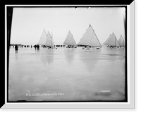 Historic Framed Print, The Start, ice yachting on Lake St. Clair,  17-7/8" x 21-7/8"