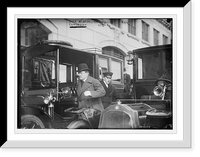 Historic Framed Print, Duke of Manchester coming from his auto, New York,  17-7/8" x 21-7/8"