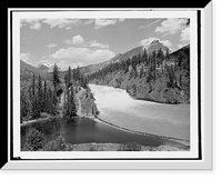 Historic Framed Print, Falls of the Bow River at Banff, Alberta,  17-7/8" x 21-7/8"