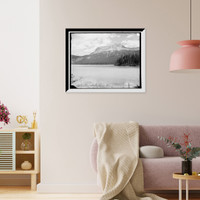 Historic Framed Print, Wapta Peak from Emerald Lake, British Columbia,  17-7/8" x 21-7/8"