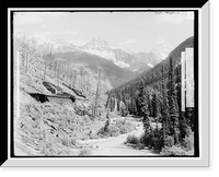 Historic Framed Print, Up Illecillewaet Valley from railroad bridge, Selkirk Mountains, B.C.,  17-7/8" x 21-7/8"