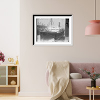 Historic Framed Print, Orotava clad with ice at dock in New York harbor,  17-7/8" x 21-7/8"