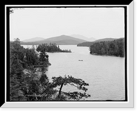 Historic Framed Print, Lower Saranac Lake from Bluff Island, Adirondack Mountains - 2,  17-7/8" x 21-7/8"