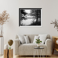 Historic Framed Print, The Ampersand, Lower Saranac Lake, Adirondack Mountains - 2,  17-7/8" x 21-7/8"